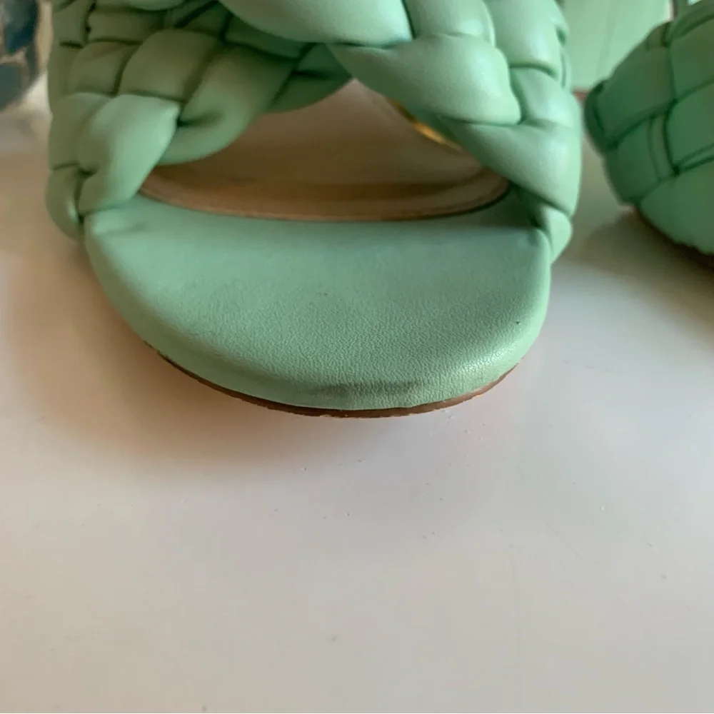 Liliana Twisted Mint sandals with braided straps chunky heel women's size 10